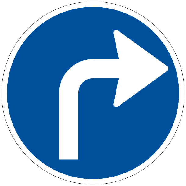 D11,5 - Pbudt krselsretning sving hjre - 50cm
