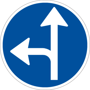 D11,6 - P�budt k�rselsretning frem og sving venstre - 50cm