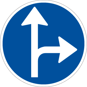 D11,7 - P�budt k�rselsretning frem og sving h�jre - 50cm