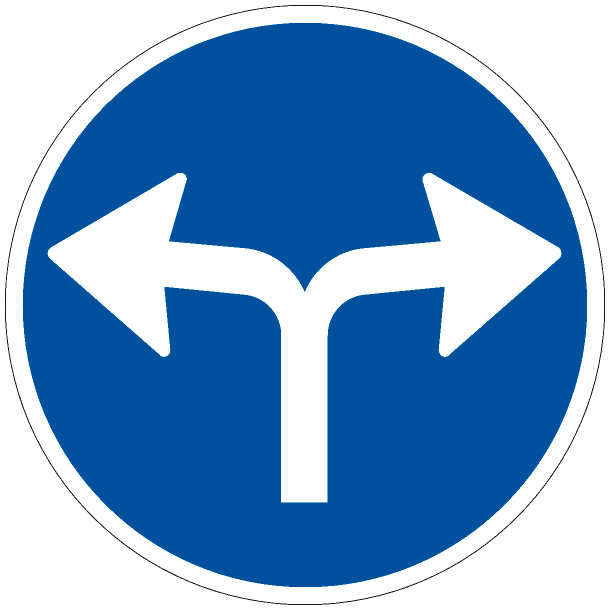 D11,8 - P�budt k�rselsretning sving venstre og h�jre - 70cm