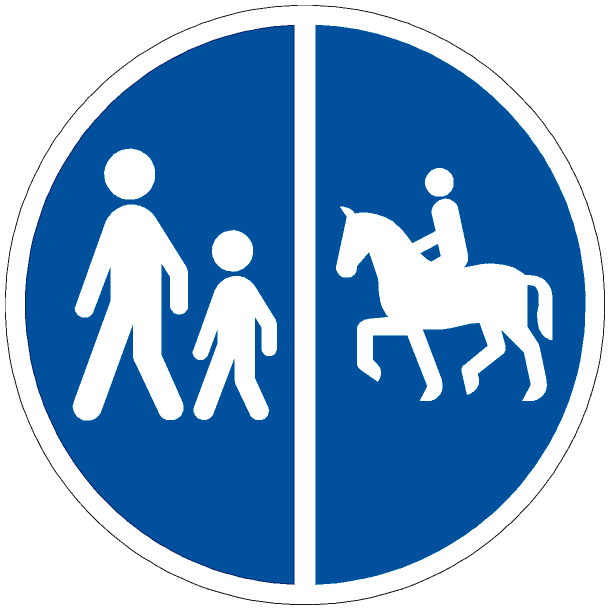 D26,1 - Delt sti, fodg�ngere venstre, ridning h�jre - 30cm