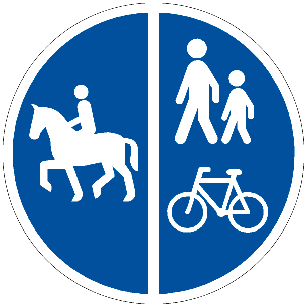 D26,3 - Delt sti, ridning venstre, fodgngere og cykler hjre - 50cm