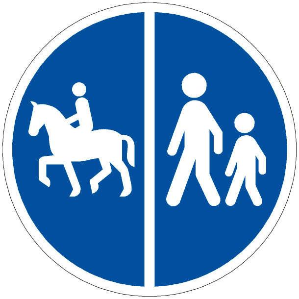 D26,5 - Delt sti, ridning venstre, fodg�ngere h�jre - 50cm