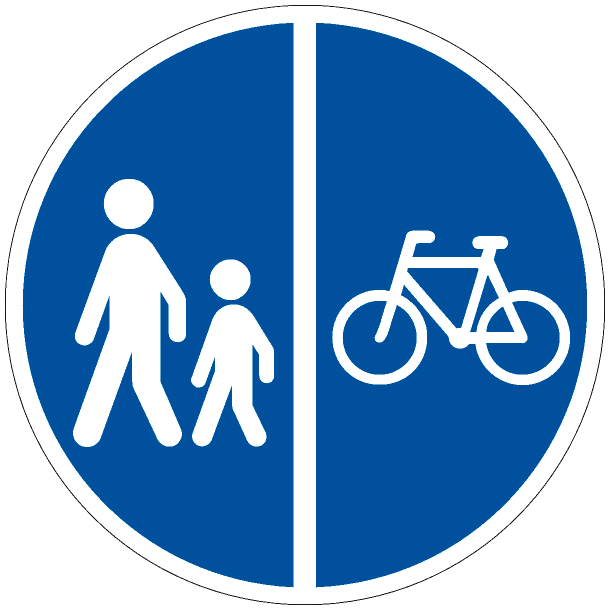 D26 - Delt sti, fodg�ngere venstre, cykler h�jre - 50cm