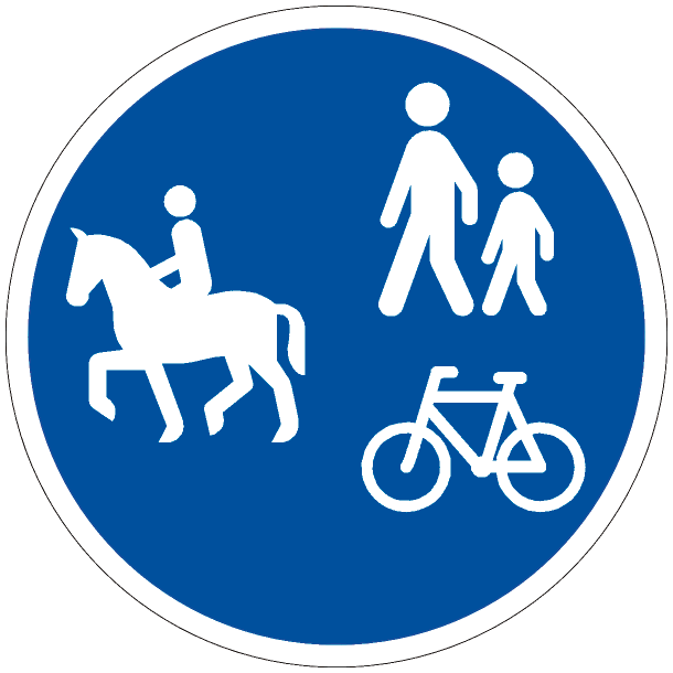 D27,1 - F�llessti ridning, fodg�ngere og cykler - 30cm