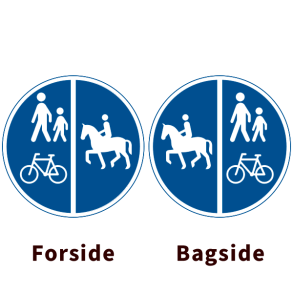 D26,3/D26,4 - Delt sti, ridning, fodgængere og cykler - dobbeltsidet