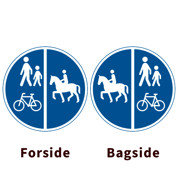 D26,3/D26,4 - Delt sti, ridning, fodg�ngere og cykler - dobbeltsidet - 50cm