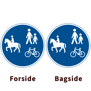 D27,1/D27,1 - Fællessti ridning, fodgængere og cykler, dobbeltsidet