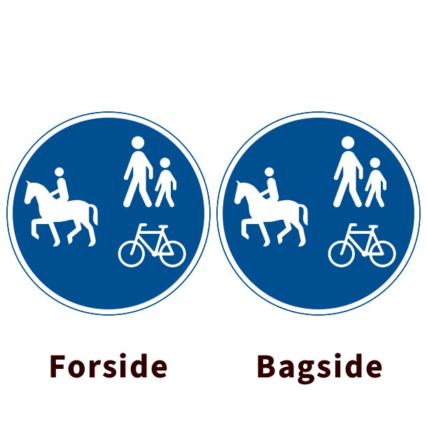 D27,1/D27,1 - F�llessti ridning, fodg�ngere og cykler - dobbeltsidet - 70cm