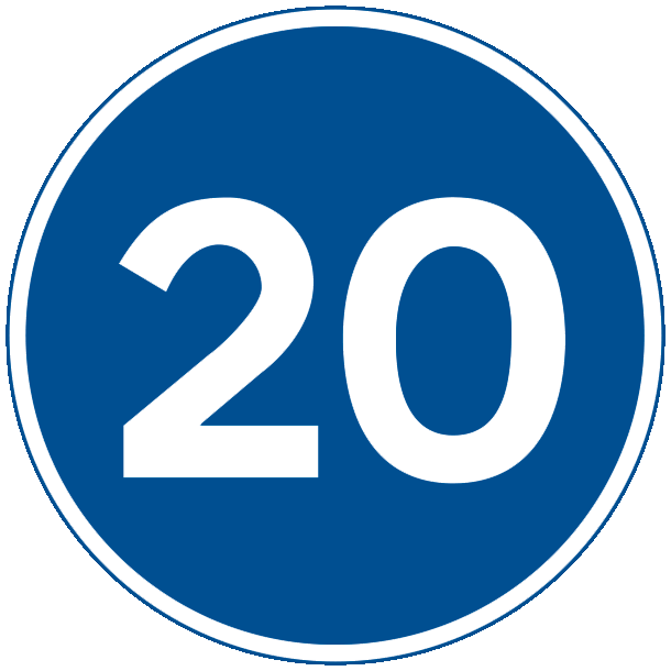 D55-20 - Mindste hastighed - 30cm