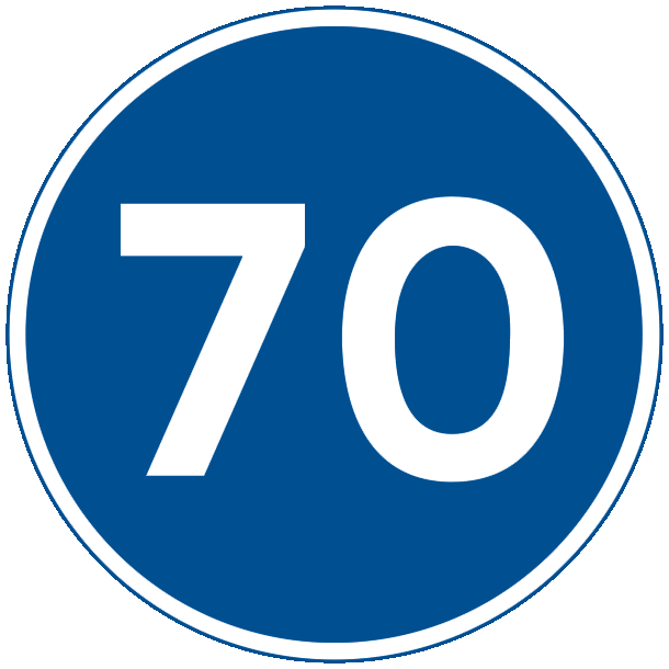 D55-70 - Mindste hastighed - 30cm