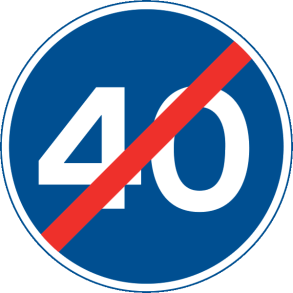 D56-40 - Ophør af mindste hastighed