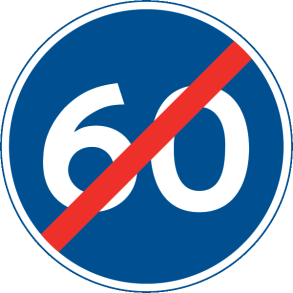 D56-60 - Ophør af mindste hastighed