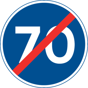 D56-70 - Ophør af mindste hastighed