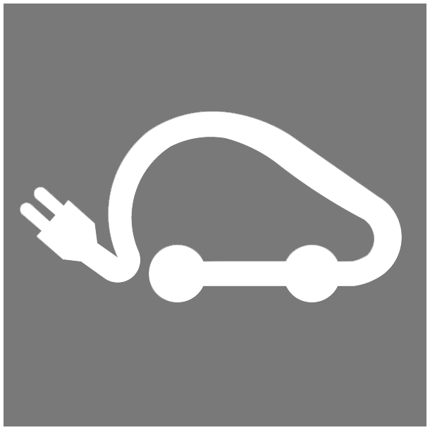 Premark Elbil-symbol - 600x1200 mm - hvid