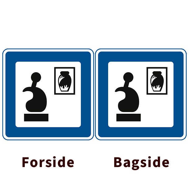 M126/M126 - Galleri og keramik og lign. - dobbeltsidet - 50x50cm