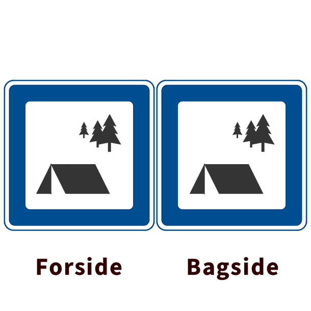 M30/M30 - Primitiv teltplads for stitrafikanter - dobbeltsidet - 50x50cm