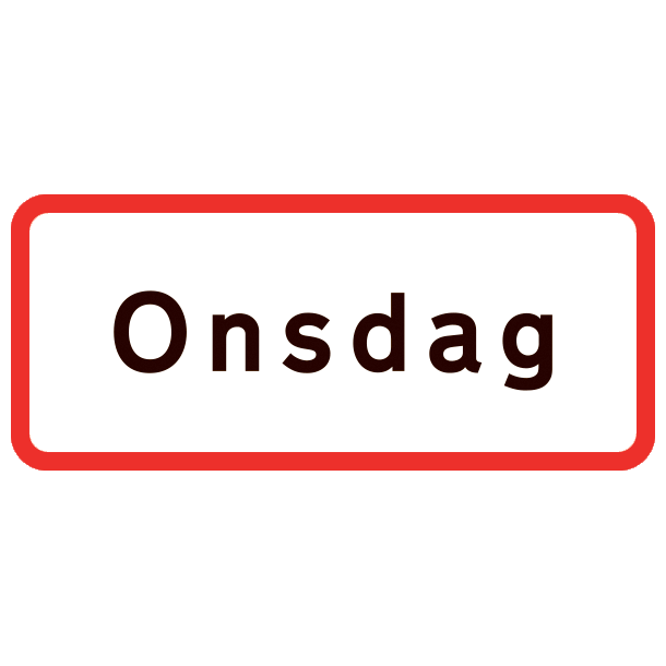 U3,2 - Ugedagsangivelse R/H/S (angiv ugedag) - 30x70