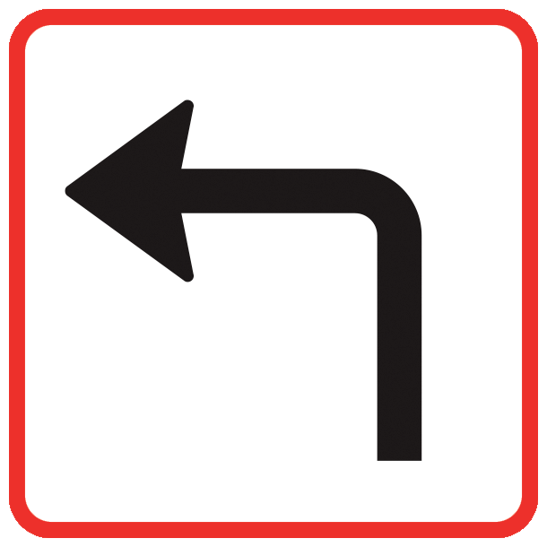 U6,3 - Pil frem til venstre R/H/S - 50x50cm