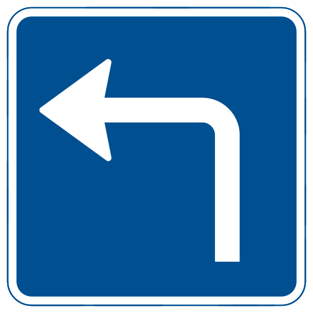 U6,4 - Pil frem til venstre H/B/H - 50x50cm