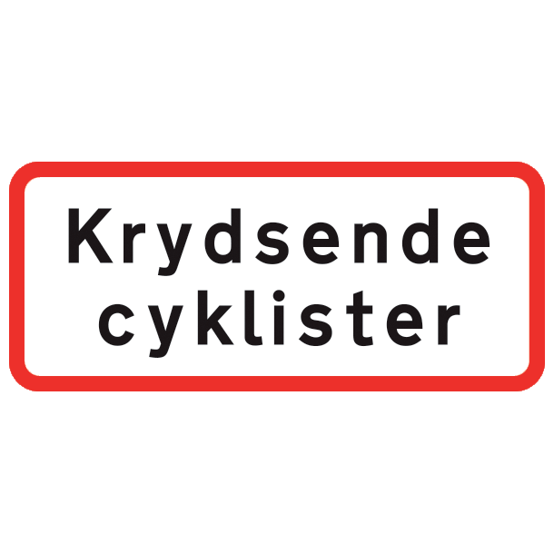 UA21,1 - Krydsende cyklister R/H/S - 25x50cm