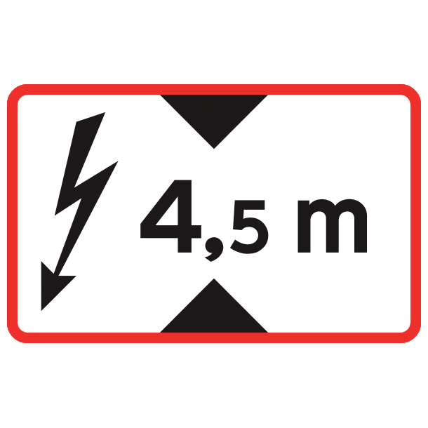UA73 - Max. hjde til el-risiko (lyn-symbol) - 30x50cm