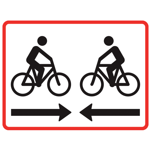 UB11,2 - Dobbeltrettet cykelsti R/H/S - 50x70cm