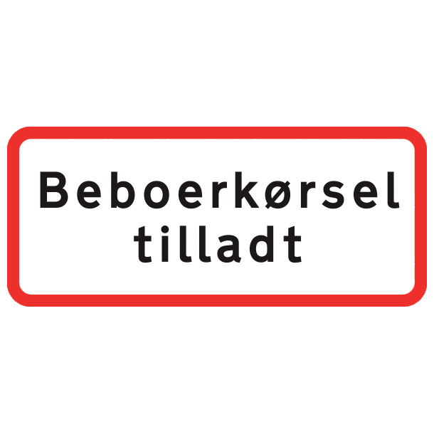 UC20,6 - Beboerkrsel tilladt R/H/S - 25x50cm