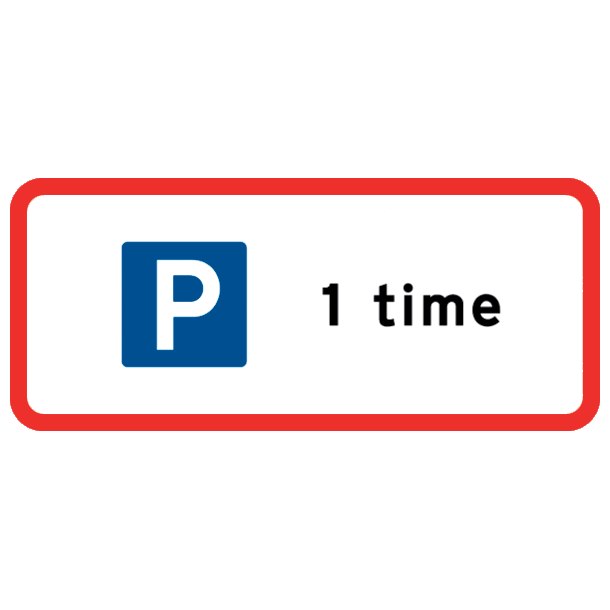 UC33 - Parkering 1 time R/H/S - 30x70cm