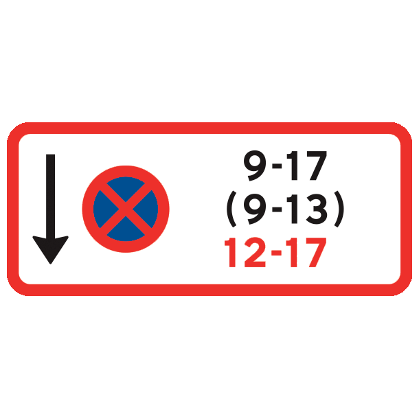 UC61,3 - Stopforbud tilbage 9-17/(9-13)/12-17 R/H/S - 25x50cm