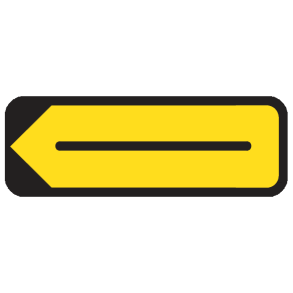 F14V - Pilevejviser gul, midlertidig mod venstre